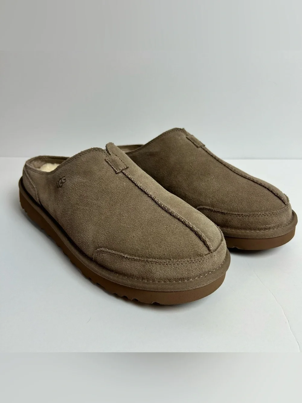 UGG Marcman Suede Slipper Mules Caribou Tan | Men's Sz 10 Wool Blend Lined